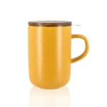 Ogo Living Juliet Gelb - Tee Tasse Steinzeug und Deckel Akazie 475ml