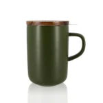 Ogo Living Juliet Khaki - Tee Tasse Steinzeug und Deckel Akazie 475ml